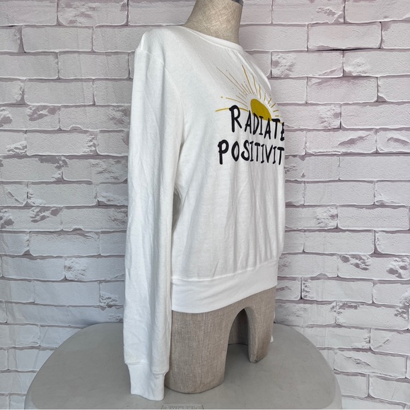 NWT Wildfox Radiate Positivity Sunshine Sweatshirt Crewneck White Size Small - Picture 6 of 11